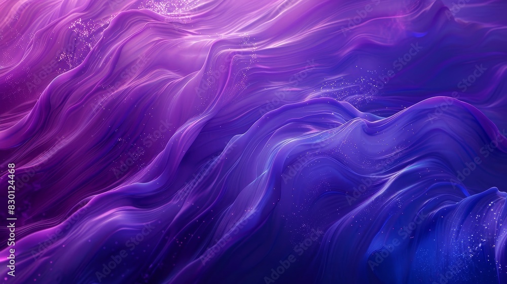 Obraz premium Dynamic flow of purple and blue waves, close up, hypnotic movement, ethereal, Composite, digital art backdrop