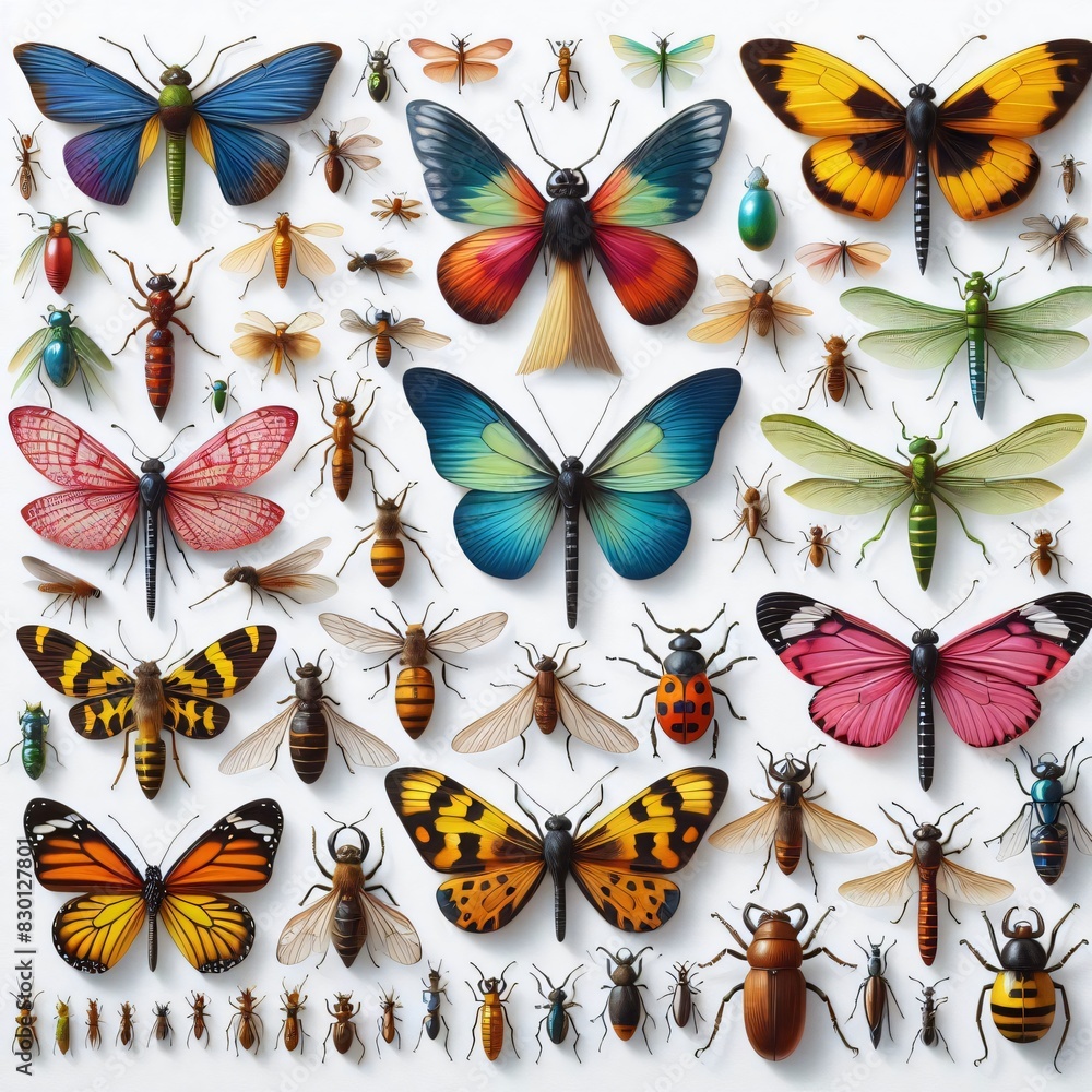 Schmetterlinge Collektion isoliert und bunt Schmetterlinge Collektion isoliert und bunt