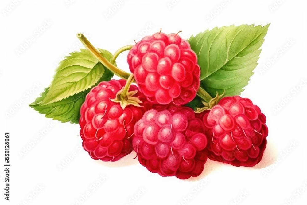 Raspberry watercolor illustration isolated on white background Raspberry watercolor illustration isolated on white background