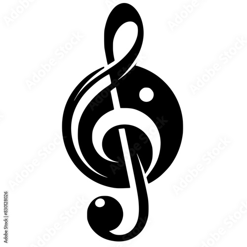 good teste of music, treble clef Logo, editable stroke, vector art ready for your brand.