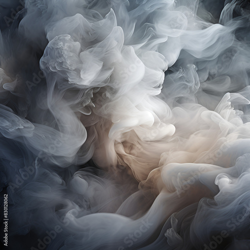 Close-up of swirling smoke in a dark room