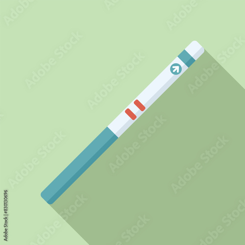 Flat design vector illustration of a positive pregnancy test with two visible red lines