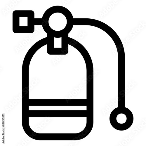 scuba tank line icon vector illustration  isolated on white background