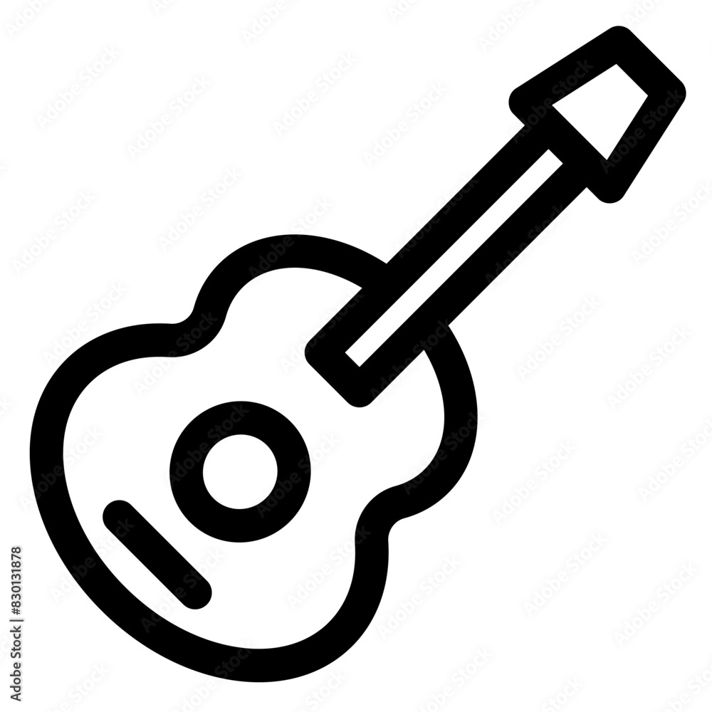 guitar line icon vector illustration isolated on white background guitar line icon vector illustration isolated on white background