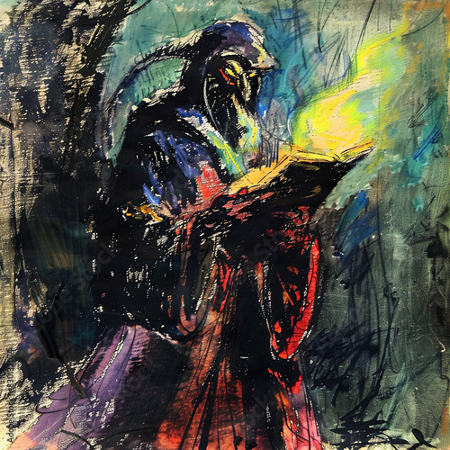 Dragonborn Sorcerer in Oil Paint Style Avatar Gen AI photo