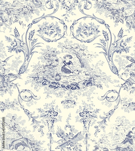 design worked in toile de jouy