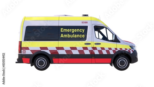 Ambulance illustration of 3d model rendering
