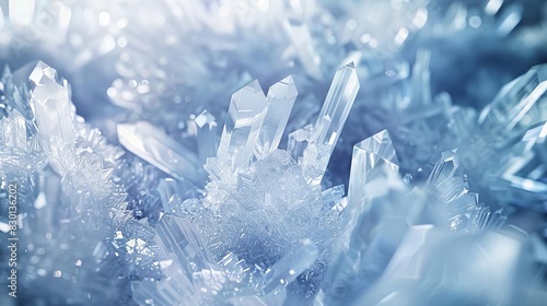 3D render of Ice Crystals 3d render texture Pbr style photo