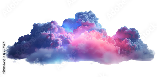3d render, abstract cloud illuminated with neon light