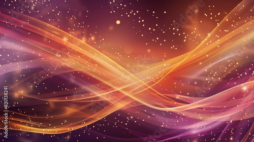 Serene autumn design with plum sienna amber gradient glowing lines and twinkling particles wallpaper