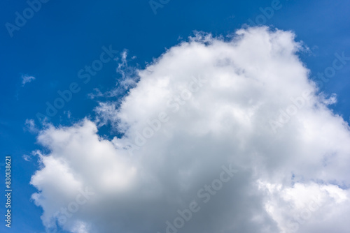 White fluffy clouds in front of a blue sky