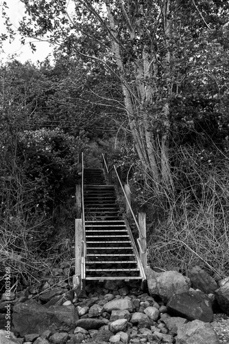Stairway connecting real life and the ocean