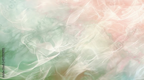 Pastel pink green and cream abstract with wave patterns light glows wallpaper