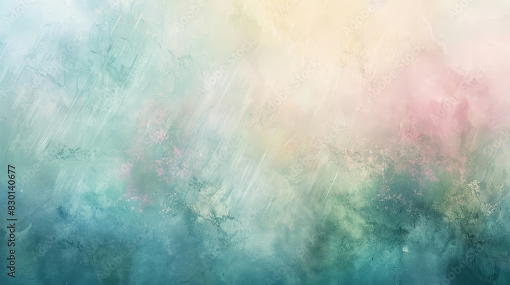 Soft pastel blues pinks and greens in dreamy abstract wallpaper