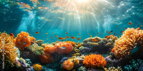 Wallpaper Mural Enchanting view of a vibrant coral reef in the Mediterranean Sea. Concept Underwater Photography, Coral Reef Ecosystem, Mediterranean Sea, Marine Biodiversity, Vibrant Colors Torontodigital.ca