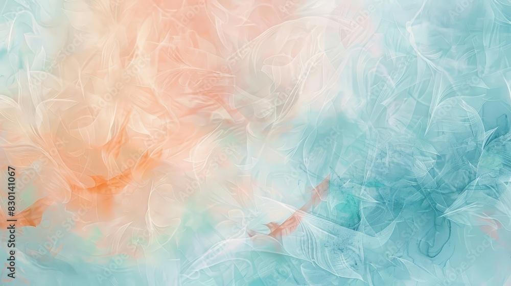 Fototapeta premium Abstract background with pastel blue peach and mint light glows wallpaper