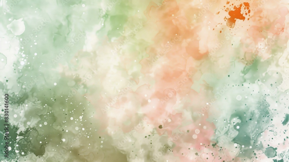 Fototapeta premium Abstract background with pastel greens pinks and oranges light particles wallpaper
