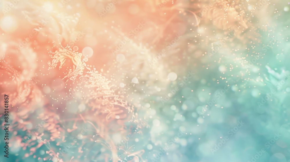 Fototapeta premium Ethereal abstract with pastel coral jade and sky blue light effects wallpaper