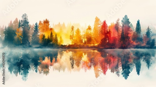 Pastel Whispers: A Double Exposure Forest Fantasy