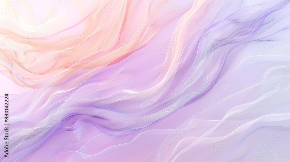 Obraz premium Tranquil abstract with lavender peach mint gradient blends light ripples wallpaper