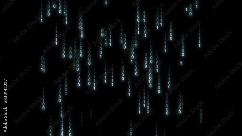 Stream of numbers, ones and zeros, binary code, abstract background Stream of numbers, ones and zeros, binary code, abstract background