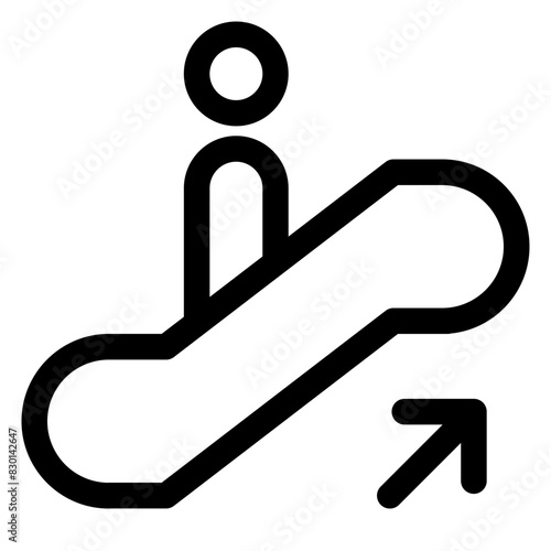 escalator line icon vector illustration  isolated on white background
