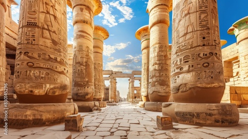 Wander through the ancient temples of Luxor and Karnak, where towering columns and intricate carvings tell stories of Egypt's past photo