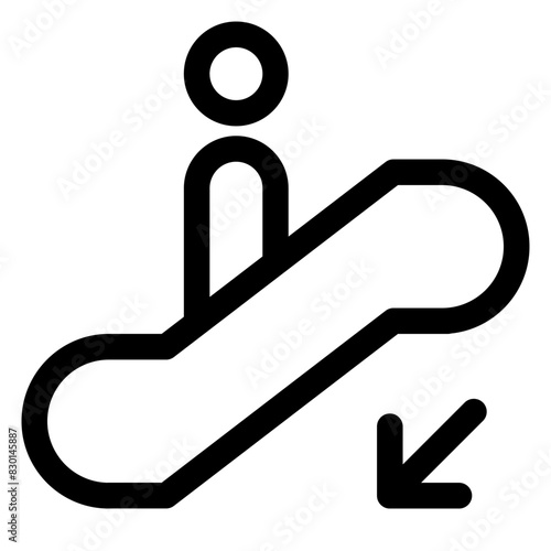 escalator line icon vector illustration  isolated on white background