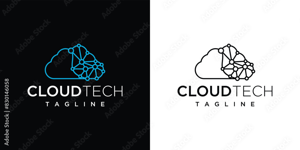 Cloud technology logo design template. Digital technology cloud logo ...