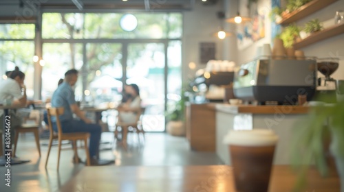  blur background of coffee shop
