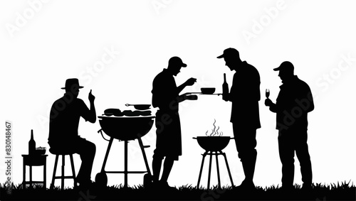 Cookout barbecue silhouette for outdoor grilling