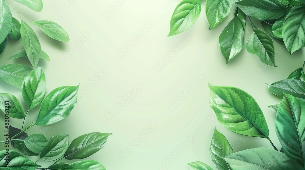 Naklejka premium Green leaves eco-friendly background with place for text. Concept of ecology and healthy environment