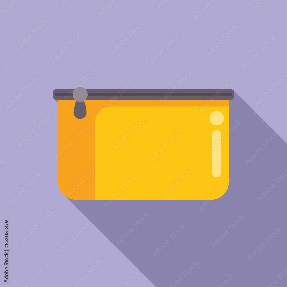 Flat design illustration of a yellow pencil case, ideal for educationthemed graphics Flat design illustration of a yellow pencil case, ideal for educationthemed graphics