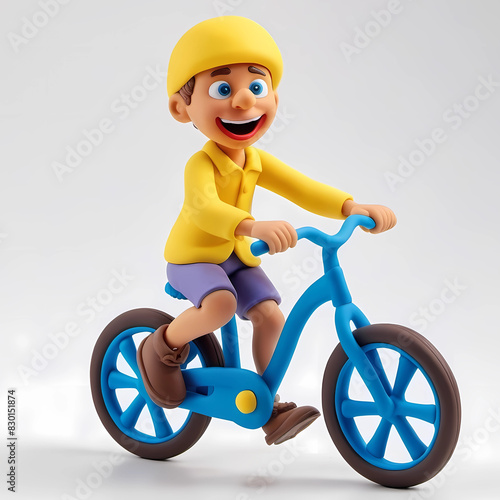 child riding a bike 3d character