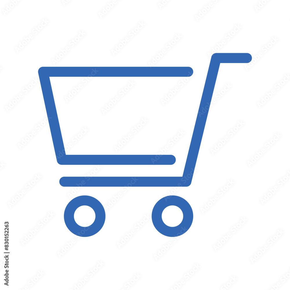 Shopping cart blue vector icon, flat design isolated on white background. E-commerce symbol. Supermarket trolley linear pictogram. E-Shop concept. Shopping cart blue vector icon, flat design isolated on white background. E-commerce symbol. Supermarket trolley linear pictogram. E-Shop concept.
