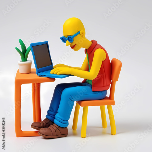 man working on laptop
