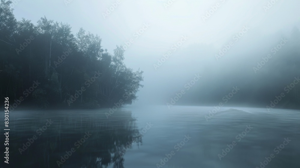 Fototapeta premium Fog naturre background illustration genegated by ai