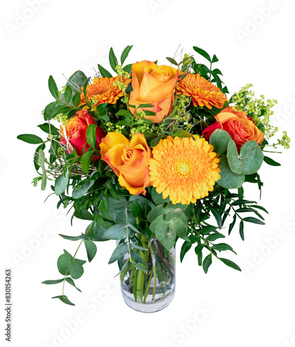 Obraz na płótnie Isolated flower arrangement in a glass vase w salonie