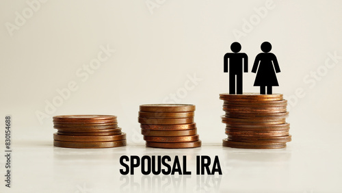 Spousal IRA is shown using the text. Individual retirement account photo