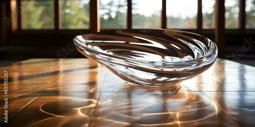 Glass tipping on table in swirling room representing vertigo-induced disorientation. Concept Optical Illusion, Surreal Photography, Conceptual Art, Abstract Visuals