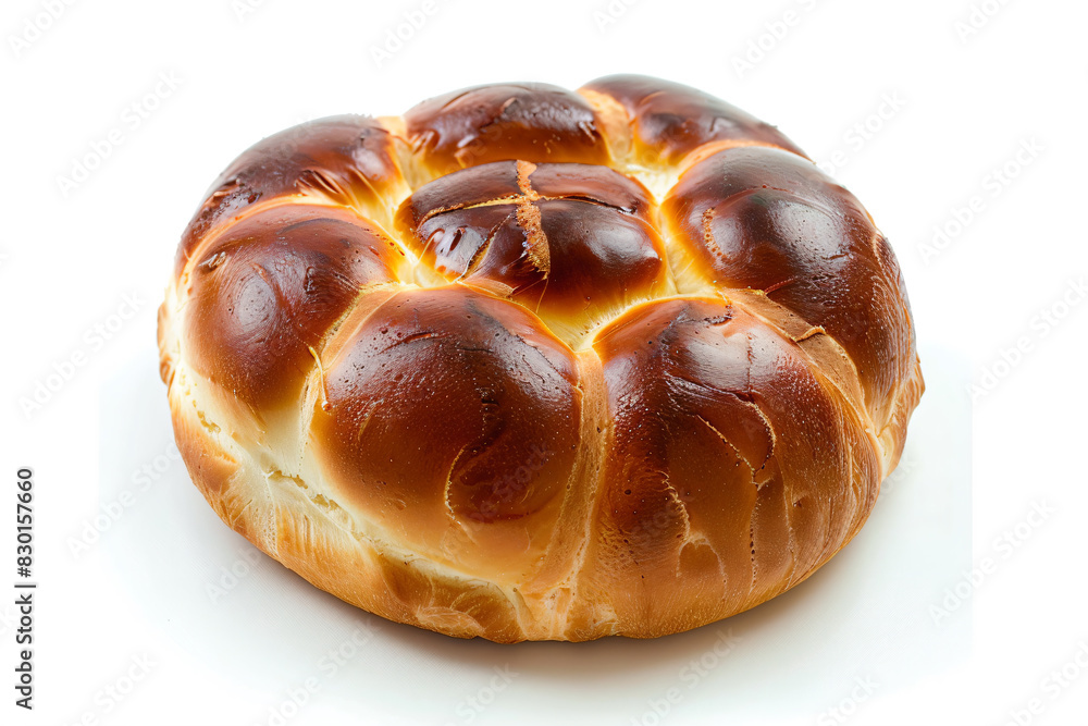 a round bread with a white background a round bread with a white background