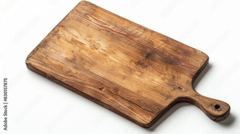Fototapeta premium Wooden cutting board isolated on a white background