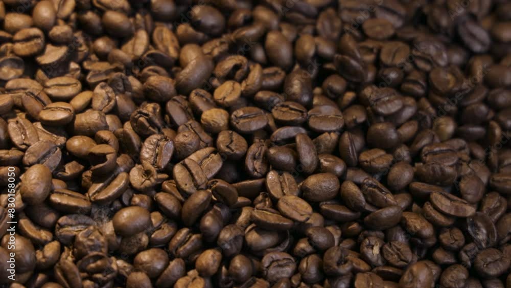 Slow-Motion Slider Shot: The Dance of Coffee Beans Slow-Motion Slider Shot: The Dance of Coffee Beans