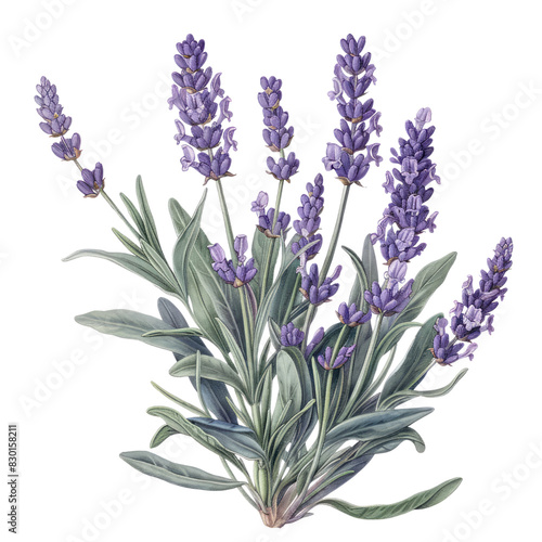   A close-up of bunch of lavender in purple bloom photo