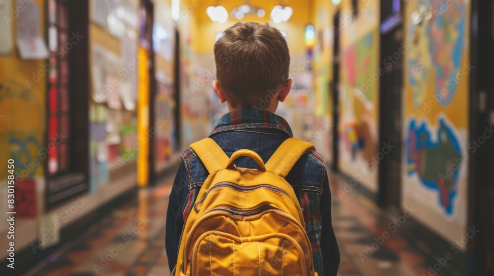 Obraz premium School backpack bacground illustration generated by ai