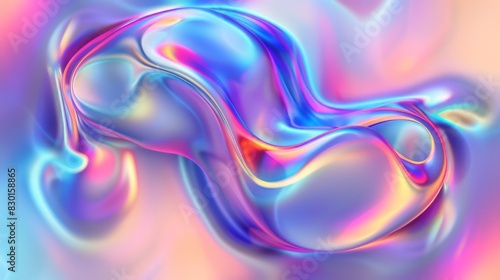 Wallpaper Mural Abstract Holographic iridescent rainbom Y2K fluid background. Lliquid gradient waves surface futuristic texture.Mental health holo modern aesthetic. Trendy  Brutalism Torontodigital.ca