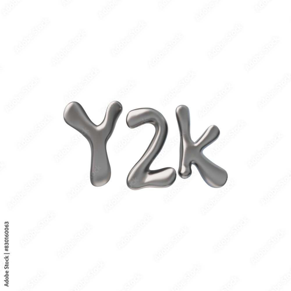 Vector 3D set metal letters and numbers: Y, 2, K, made in chrome silver color. Vector 3D set metal letters and numbers: Y, 2, K, made in chrome silver color.