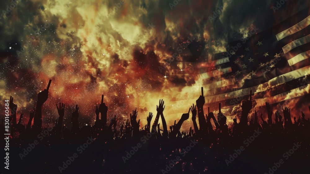 Independence Day USA background illustration generated by ai Independence Day USA background illustration generated by ai