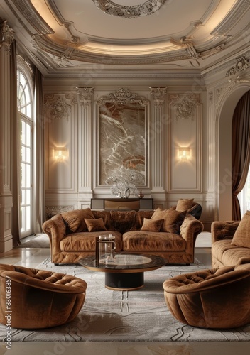 Luxury Living Room Interior Design: Classic and Modern Style