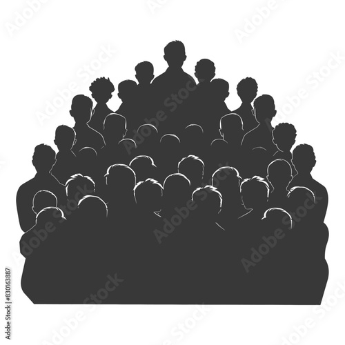 silhouette audience full body black color only